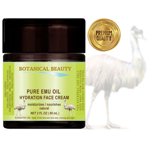 PURE EMU OIL HYDRATION FACE CREAM For Normal - Dry - Sensitive Skin. Moisturizing and Nourishing. 2 Fl. oz. - 60 ml by Botanical Beauty