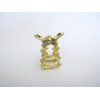 Small shiny gold metal double flower hair claw clip with crystals