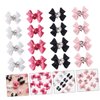 Beavorty 40pcs Bow Nail Decoration Pink Accessories Resin Jewelry Dark Pink Bow Tie 3D Bow Nail Art Ribbon Bowknot Ornament Manicure DIY Charms Nail Art Jewelry Bow Charms Nail Art Supplies
