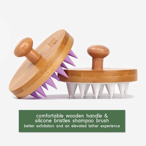 TADA BEAUTY Scalp Massager Hair Shampoo Brush Shower Soft Silicone Scalp Scrubber l Head Massager for Hair Growth for Women, Men and Kids (White)