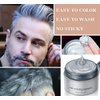 Silver Gray Hair Wax,Temporary Natural Mud Grey Hair Dye Coloring Wax for Cosplay,Party,Show,Daily Use Etc,Long Lasting,Washable,Refreshing & Non-greasy Matte Hairstyle Ash