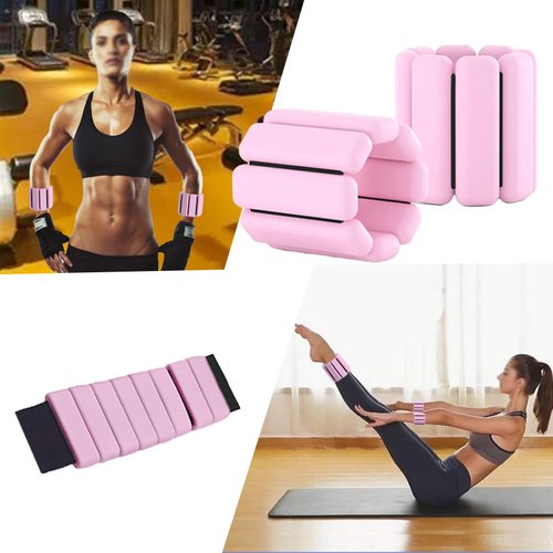 Wrist Weights for Women & Men,Chenicty Set of 2(1Lbs Each) Adjustable Ankle Weight Bracelet for Home Gym Workout Yoga,Walking, Running, Dance, Barre,Travel-Pink