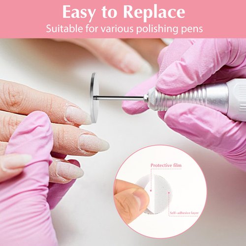 TIESOME 60 PCS 25mm Sanding Paper Discs with Metal Nail Drill Bit Foot File Drill Bits, 80#180#240# Grit for Nail Drill Foot Files Electric Remover Dead Skin Callus(Yellow, White,Pink)