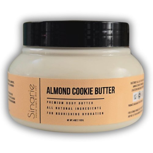 Sinarie Almond + Cookie Butter Whipped Body Icing Butter (4 oz.) | Body Butter | Skin Care | Moisturizer | Lotion | Natural Skincare | Coconut Free Soaps & Skin Care