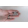 Small shiny silver metal butterfly hair claw clip with crystals