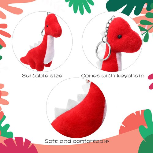 Kasyat 9 Pieces Dinosaur Stuffed Animals 4-6 Inch Mini Plush Dinosaur Figures Assortment Keychain Soft Backpack Ornaments Pendant for Stocking Stuffers, Doll Machine, Dinosaur Party Favors
