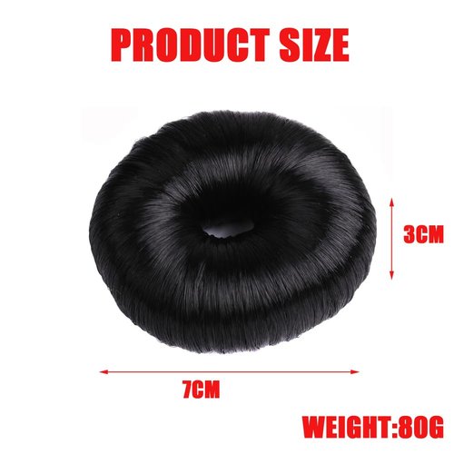 2PCS Hair Bun Maker French Hair Style Curler Accessories Donut Bun Maker Hair Ring Doughnut DIY Hair Styling Shaper Roll Bun Tool for Long Curly Straight Thick Thin Hair(black+brown)