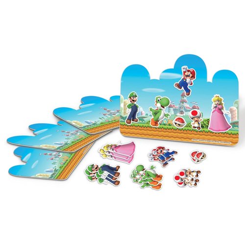 Super Mario Brothers™ Craft Kit - 10" x 8.5" (Pack of 4) | Includes 4 Cardboard Pieces and 24 Stickers | Perfect for Kids, Parties, and Gaming Enthusiasts
