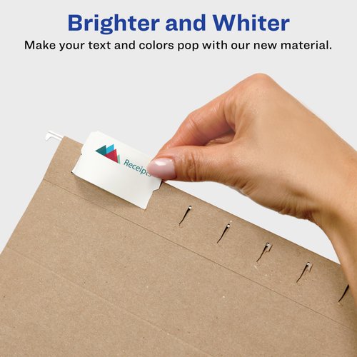 Avery Printable Hanging File Folder Tabs, 1/5 Cut, White, 90 Total (5567)