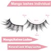 10 Pairs Cosplay False Eyelashes, Manga Lashes Wispy Long Thick Doll Anime Goth Spiky Fake Lashes Natural Look Full Strip Individual Easy Apply Enthusiasts For Douyin Makeup, Black