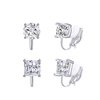 YOQUCOL 2 Pairs Clip On Earrings 8MM Cubic Zirconia Crystal Non Pierced Clip On Stud Earrings For Women Girls