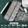Flat Back Rhinestones&Pearls Kits Round Glass Crystal AB&Transparent White Gems+White&Beige Pearls with Quick Dry Makeup Glue+Picker Pencil+Tweezer for Nail Art and Face Eye Body Make-up