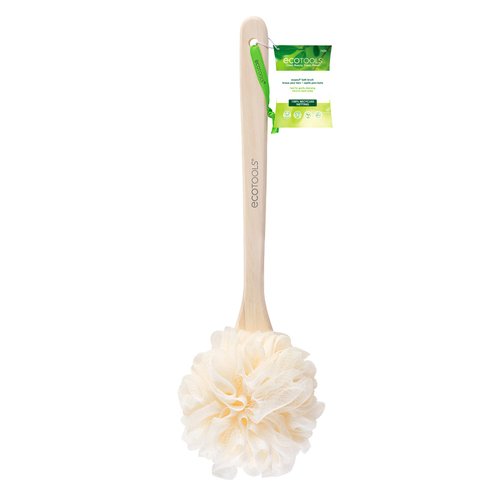 Bath Pouf With Handle - Hard-to-Reach Cleansing Sponge - EcoPouf Bath Brush - Assorted Colors