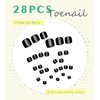 Aegenacess 28pcs Toenail Press on Summer Fake Toe Nails Press ons False Nail Tips Beach Short Pedicure Kit for Women (Black Mixed Dots)
