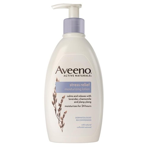 Aveeno Stress Relief Moisturizing Body Lotion with Lavender, Natural Oatmeal and Chamomile & Ylang-Ylang Essential Oils to Calm & Relax, 12 fl. oz