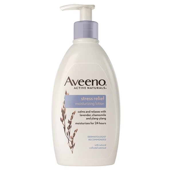 Aveeno Stress Relief Moisturizing Body Lotion with Lavender, Natural Oatmeal and Chamomile & Ylang-Ylang Essential Oils to Calm & Relax, 12 fl. oz