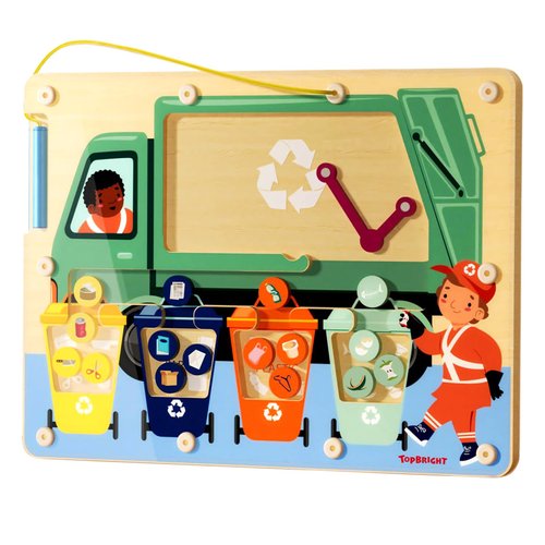 TOP BRIGHT Magnetic Color Maze Sorting Game Montessori Toys for 3+ Year Old, Wooden Garbage Magnet Educational Learning Toys, Toddler Travel Toys Fine Motor Skills for Boys Girls
