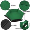 SIQUK Double Sided Dice Tray, Folding Hexagon PU Leather and Dark Green Velvet Dice Holder for Dungeons and Dragons RPG Dice Gaming D&D and Other Table Games