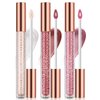 LANGMANNI Hyaluronic Acid Lip Gloss Set(3Pcs),Shimmer & Long Lasting Smooth Texture Gloss For Lips Plumping,Moisturizing And Brightening. 0.1oz/pc (#1+#2+#3)