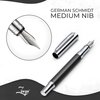 ZenZoi Elite Carbon Fiber Fountain Pen – Elegant Writing Experience with Schmidt Fine Point Nib. Luxury Pen Gift Set, Converter, 2 Ink Refills. Premium, Executive Pen for Men or Women.