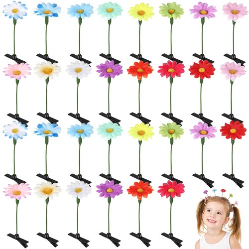 Luinabio 30 Pcs Bean Sprout Hair Clips Mixed Style Plant Hairpins Flower Plant Hair Clip Little G...