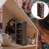 Zerodeko 1PC Dollhouse Bookshelves, Mini Wooden Bookshelf Doll House, Miniature Furniture Mini Display Case, Dollhouse DIY Decor Accessories