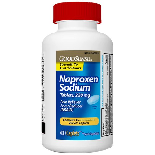 GoodSense Naproxen Sodium Tablets 220 mg, Pain Reliever and Fever Reducer (NSAID), 400 Count