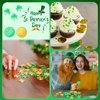 AUGSUN St. Patrick's Day Decorations Shamrock Coins, 60 Pieces Gold Green Good Lucky Coins Plastic Irish 3-Leaf Clover Leprechaun Coin for St Patricks Day Decorations Party Supplies Favors