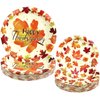 ceiba tree 48pcs Thanksgiving Paper Plates Disposable Dinner Plates and Dessert Plates Dinnerware Set for 24 Guests Happy Friendsgiving Autumn Fall Party Supplies
