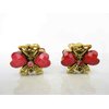 small mini metal heart shaped jeweled antique style bronze hair claw clip: Set A (Primary color: Pink)