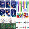 Winrayk Outer Space Party Favors Galaxy Birthday Supplies Invisible Ink Pen Notebook Glow in the Dark Tattoos Stamp Astronaut Keychain, Boy Kid Space Gifts Toys Space Themed Party Supplies Decorations