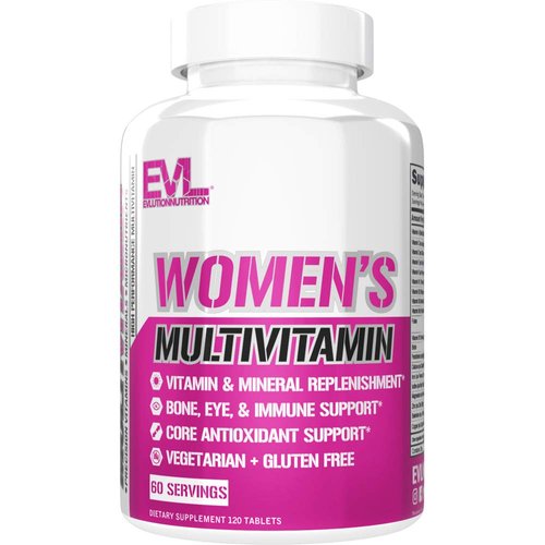 Evlution Nutrition Women's Multivitamin - Full Spectrum Vitamins & Minerals, Immune Health, Vitamin C & D, Iron, Zinc, Antioxidants & Bioflavonoids, Skin, Hair, Bone, Eye Health, 120 Tablets, 60 Days