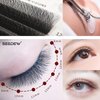 SEEDEW 3D Lash Extensions, 0.10mm C Curl MIX8-15mm 12 Rows/Tray, W Shape Flat Stem, PBT Natural Eyelash Grafting for Beginner Artist, Lash Tech, Beauty Salon(3D-Matte Black-0.10-C-MIX8-15mm)