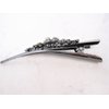 Dark silver alligator hair claw clips with flowers and crystals (Primary color: Gray)