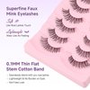 Eyelashes Natural Cat Eye Lashes 14mm False Eyelashes with Thin Memory Band Volume Wispy Lashes Soft Strip Lashes C Curl Natural Eyelashes 7 Pair Lashes Pack EVENTILL
