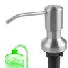 Soap Dispenser for Kitchen Sink, Sink Soap Dispenser with Longer Threaded Shaft Shank, 47" Extension Tube Connects Directly to Dish Soap Container, Wider Pump Head Base （Brushed Nickel）