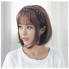 Uonlytech Front Hair Bangs Wigs Headband, Front Hair Bangs Fringe Hair Extensions Synthetic Wigs Headband Braided Wigs Headband for Women Girls, Brown