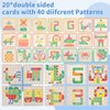 Zycolo Montessori Tangram Educational, Geometric Shapes Puzzle Toys with 120Pcs Wooden Puzzle Blocks and 20Pcs Cards, Colorful Pattern Montessori Children's Educational Gifts for Kids Ages 3 and Up