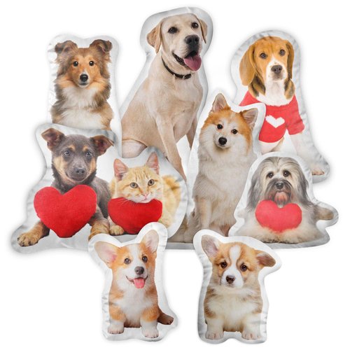 Easycosy Custom Photo Pillow Gifts, Personalized Pet Pillow Shaped Looks Like Your Dog Cat Picture, Unique Birthday Gifts for Pet Lovers - Double Side 16 Inch