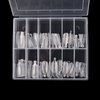 KADS 120PCS Clear Full Cover Dual Nail System Form UV Gel Acrylic Nail Art Mold Artificial Nail Tips with Scale for Extension (MODEL 9)