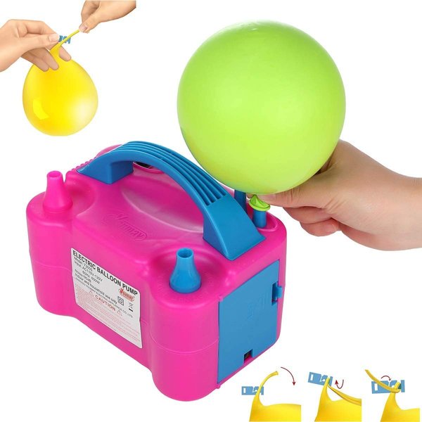 Party Zealot Electric Balloon Inflator Dual Nozzles with Balloon Sizer Air Pump US Standard Plug for Balloon Arch, Column Stand, and Balloon Decoration