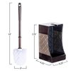 Creative Scents Brown Toilet Brush with Holder Set - Bathroom Toilet Bowl Brush and Holder - Decorative Toilet Cleaner Brush - Good Grip Toilet Bowl Scrubber (Dahlia Style)
