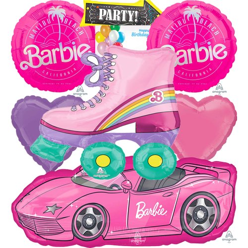 Party City Anagram Babrie Roller Skates Licensed Birthday Party Supplies Balloon Bouquet Decorations, Multicolored