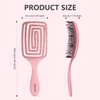 Daily Gard Detangling Brush, Dry and Wet Vented Detangler Hair Brush for Women and Men, Professional Paddle Curved Styling Hairbrush for Straight/Curly/Thick/Long/Wavy/Damaged Hair, Pink