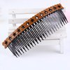 8 Pcs Plastic Wood Grain Fashion Retro Side Comb Hair Comb With 24 Teeth Teeth Comb Hair Pin Headwear Hair Accessories for Women Lady (Random Style)