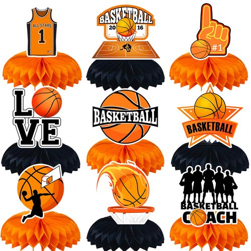9 Pcs Basketball Centerpieces Basketball Party Decorations Basketball Table Decorations Basketbal...