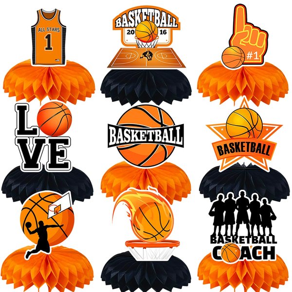 9 Pcs Basketball Centerpieces Basketball Party Decorations Basketball Table Decorations Basketball Birthday Party Supplies