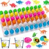 60PCS Small Hatching Dinosaur Eggs for Dinosaur Party Favors Birthday Valentine Goodie Bag Stuffers Classroom Carnival Prizes Bulk Pinata Fillers Novelty Grow in Water Dino Eggs with Toys Inside
