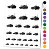 Military Army Tank Temporary Tattoo Water Resistant Fake Body Art Set Collection - Brown (One Sheet)