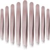 12 Pieces Eyebrow Tweezers Stainless Steel Slant Tip Tweezers Facial Hair Eyebrow Precision Tweezers for Men and Women (Rose Gold)